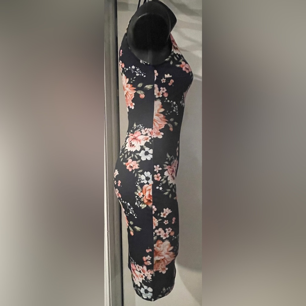 Floral Print Navy Dress, Size Small - Picture 4 of 10